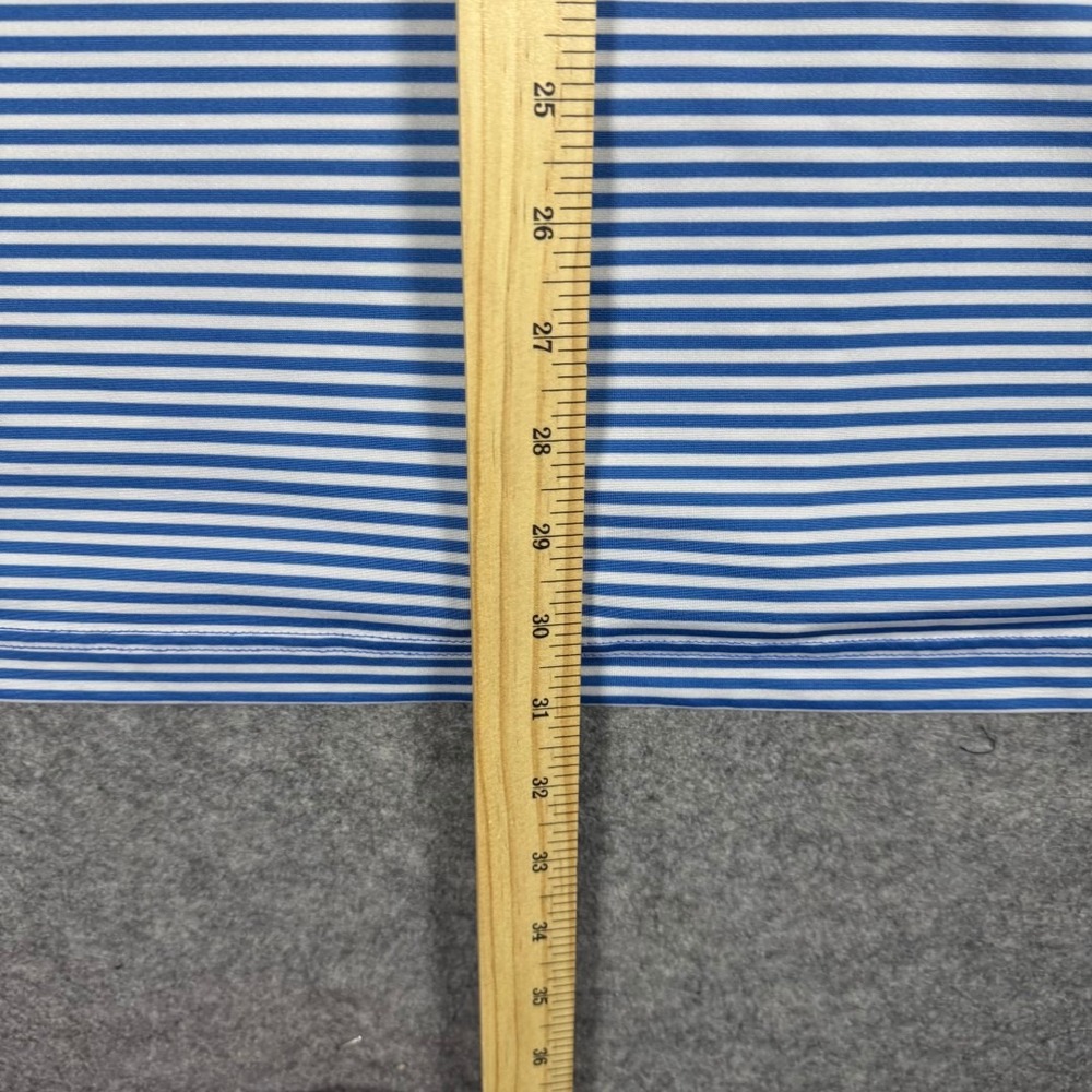 Rhoback Mens XL Blue White Stripe Performance Golf Polo Shirt Tennis Stretch - Picture 6 of 7
